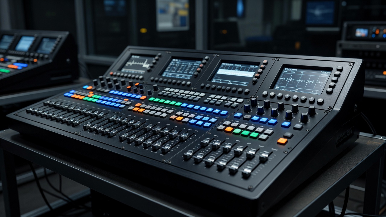 Broadcast camera control panel used to manage a sports production feed