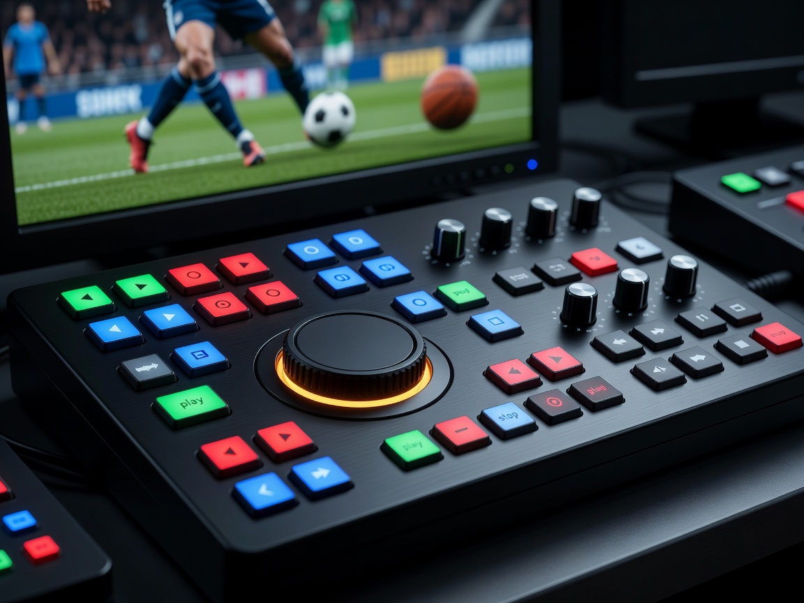 Replay operator controls for reviewing a sports moment in slow motion